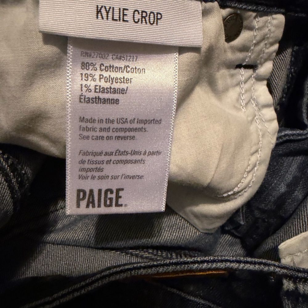 PAIGE Kylie Crop Women’s Cuffed Dark Blue Jeans Size 29 - Picture 5 of 6